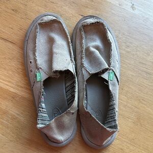 Sanuk Tan Slip-On Women's Shoes